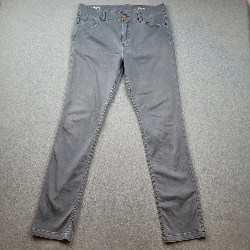 Mugsy Jeans Logan Mens 32x32 Gray Slim Fit Stretch Denim FLX8NDG-33X34